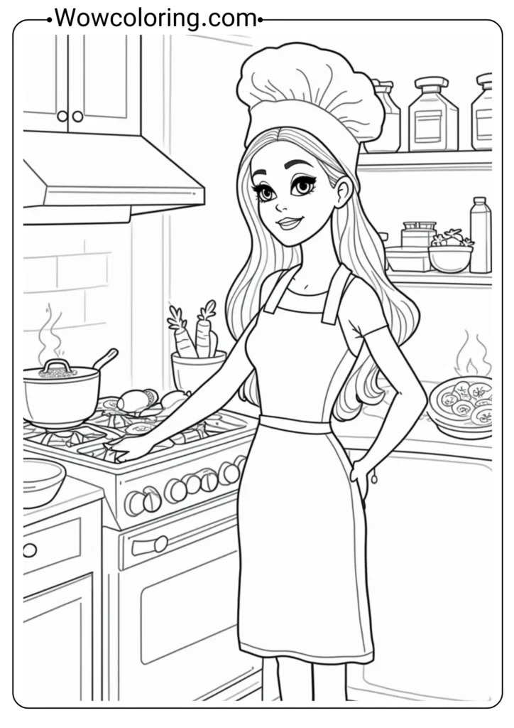 Chef Barbie in Kitchen
