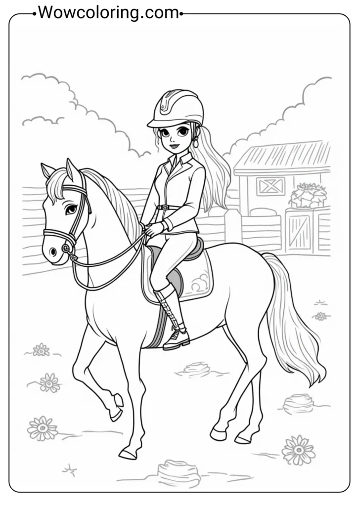 Equestrian Barbie with Horse