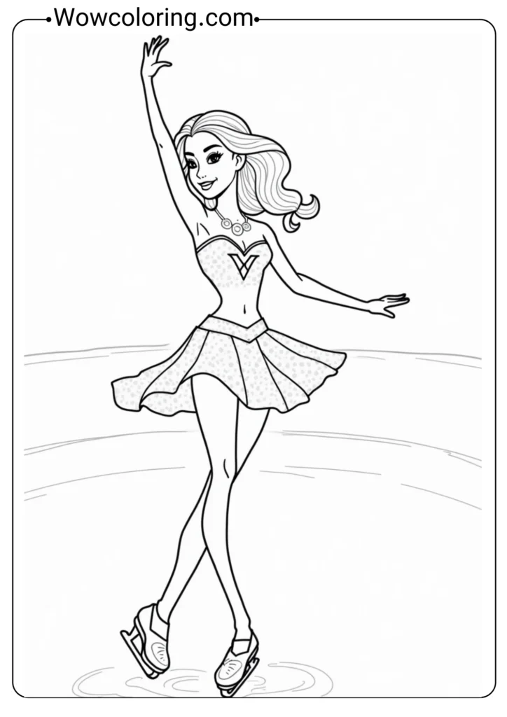 Ice Skater Barbie on Rink